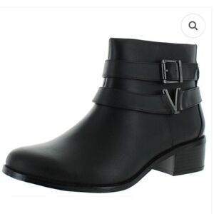 Vionic Hope Mana Black Leather Ankle Boots Size 9.5